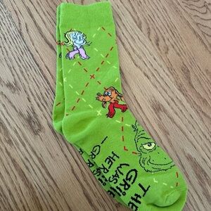 Green Grinch Themed Men's Sock